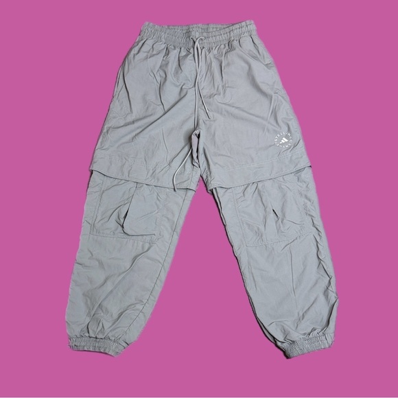 Adidas Women’s by Stella McCartney TrueCasuals Woven Solid Track Pants Grey Sz L - Picture 2 of 13